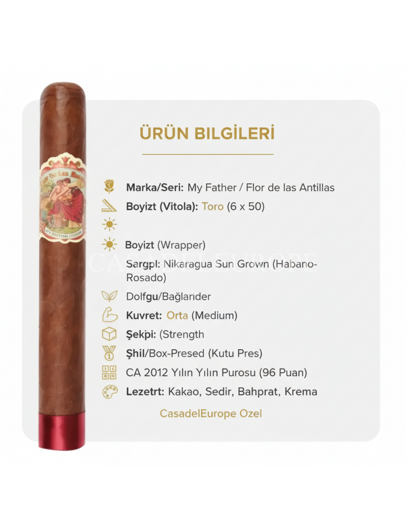 My Father Flor de las Antillas Toro Tubos 3'lü Puro My Father Flor de las Antillas Toro Tubos 3'lü Puro
