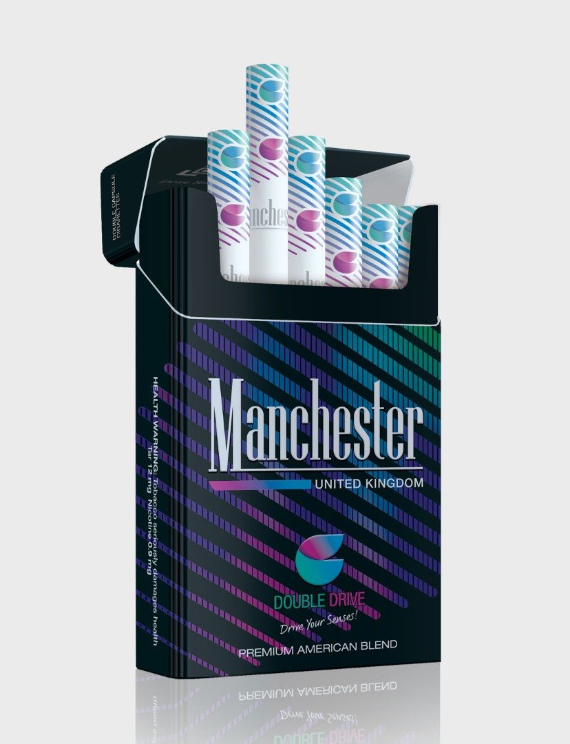 Manchester Double Drive - Mentol ve Böğürtlen Aromalı Sigara Manchester Double Drive - Mentol ve Böğürtlen Aromalı Sigara